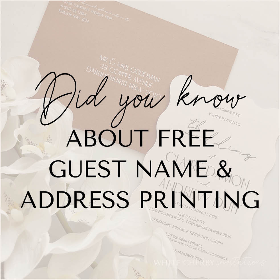 DID YOU KNOW - About FREE Guest Name & Address Printing - White Cherry ...