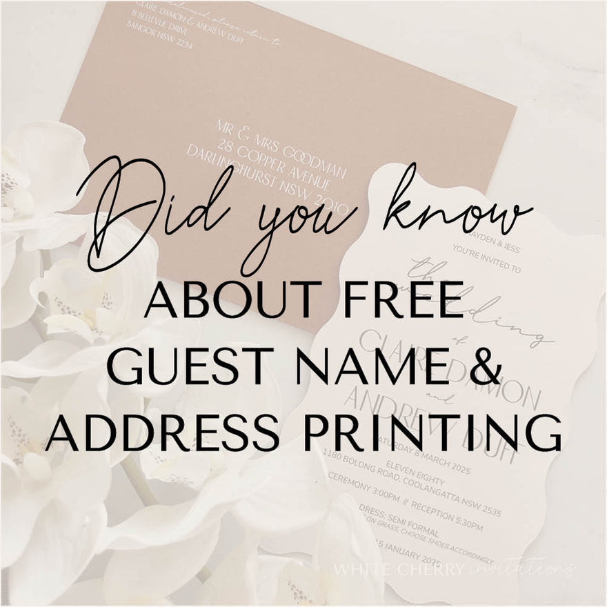 DID YOU KNOW - About FREE Guest Name & Address Printing - White Cherry ...