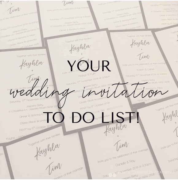 Your wedding invitation to do list